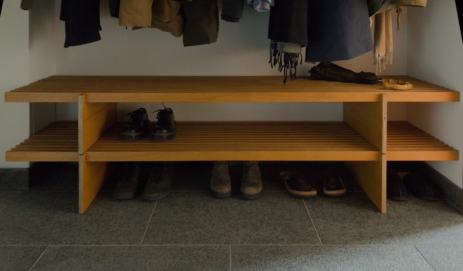 Shelf shoe bench house 00029